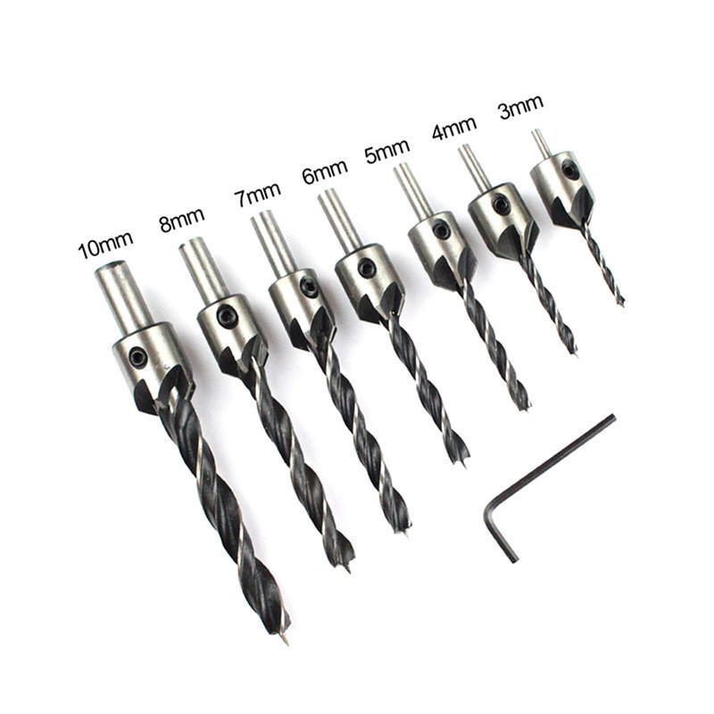 Set Mata Bor Countersink Kayu HSS Adjustable