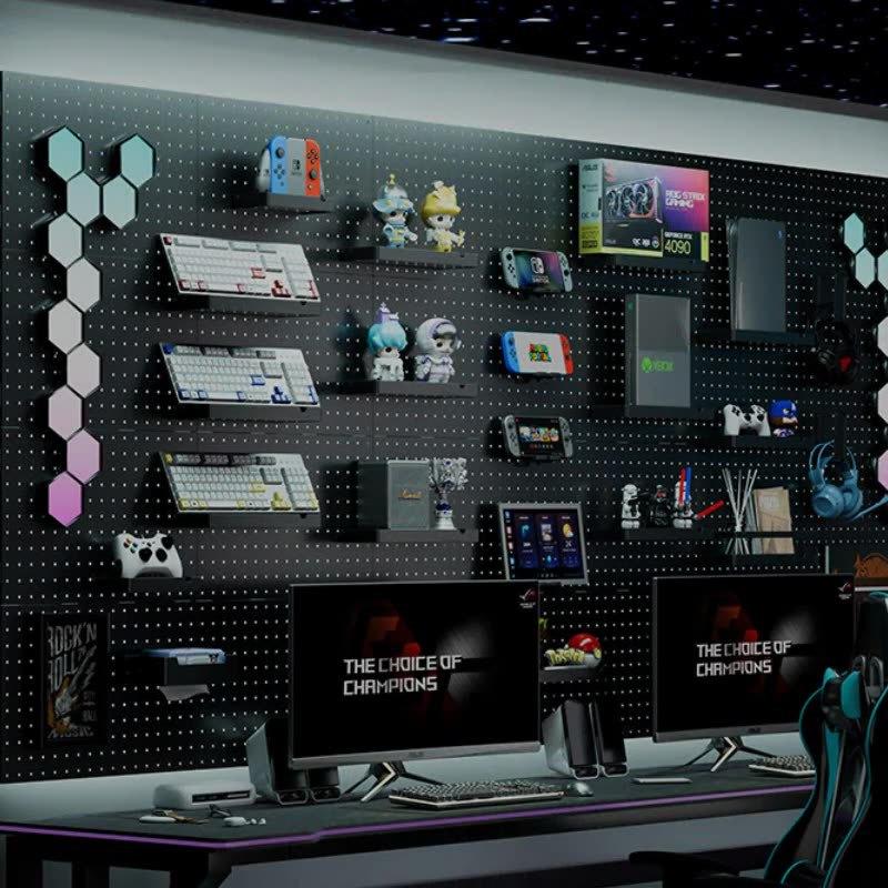 Papan Pegboard Hitam Rak Dinding & Aksesoris Gantung