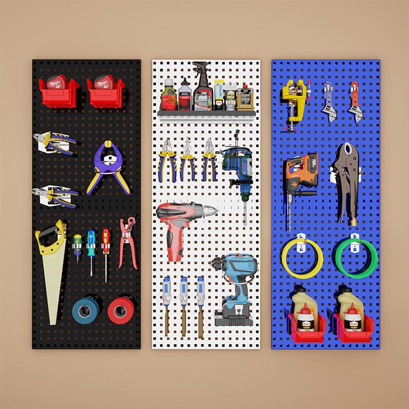 Rak Display Pegboard Metal Organizer Dinding Alat Pertukangan