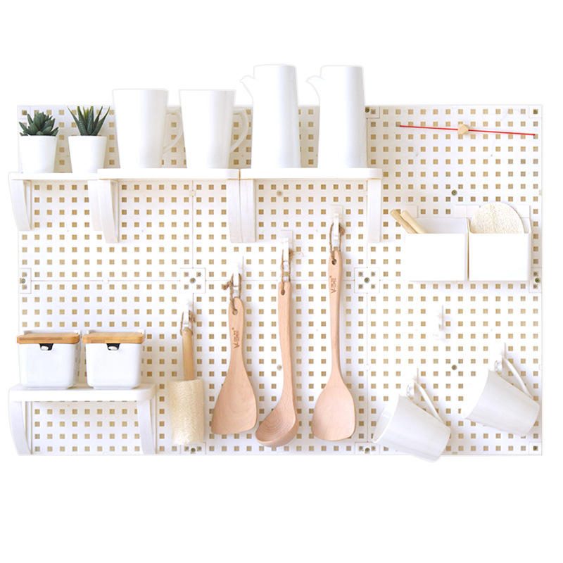 Rak Papan Pegboard Plastik Gantung Dinding Tanpa Bor