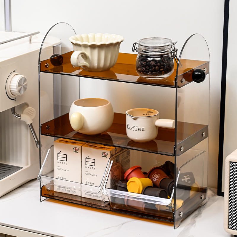 Rak Cangkir & Kotak Penyimpan Kapsul Kopi Teh Desk Organizer