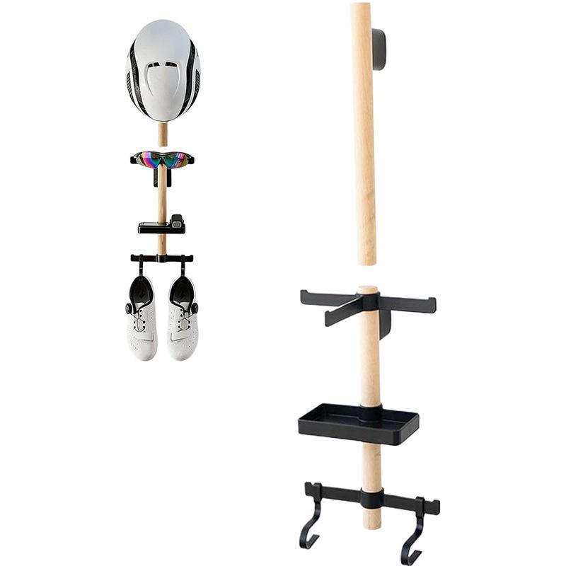 Rak Dinding Kayu Perlengkapan Sepeda & Helm