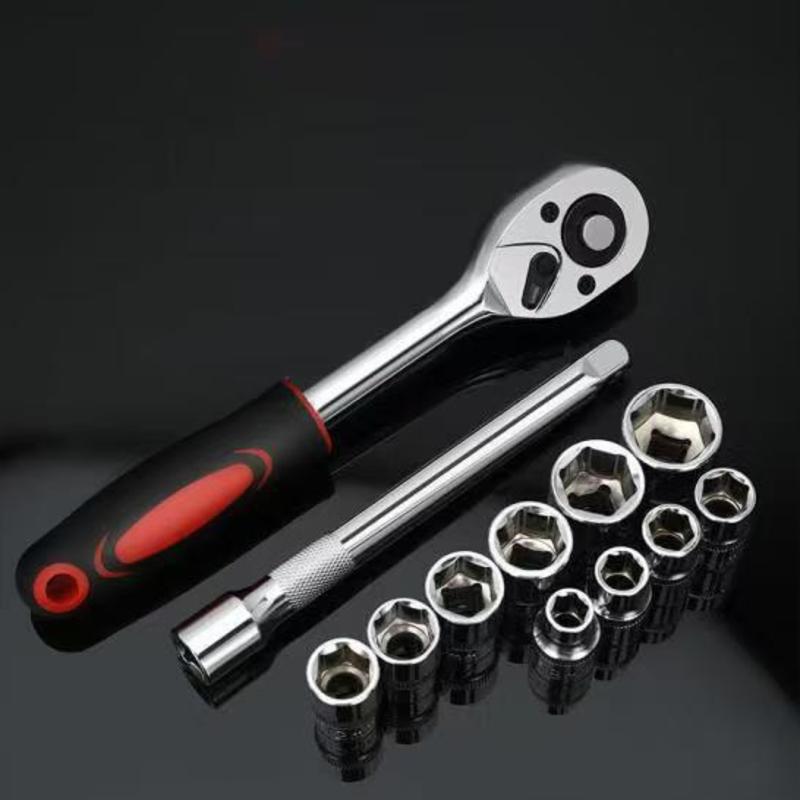 Set Kunci Pas Soket Ratchet 12 Pcs Perkakas Tangan